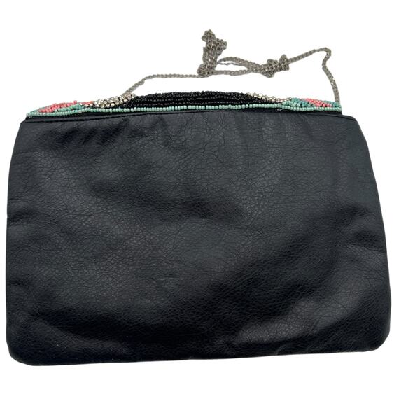 Atmosphere Beaded Boho Clutch Coral Turquoise Festival Bag Geometric Zip Sequins - Picture 2 of 10